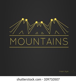  Linear style mountain icon