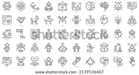 Linear Style robotics Icons Bundle