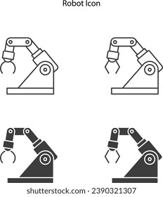 Linear Style robotics Icons on white background, robotics industrial icon, business robotic icon.