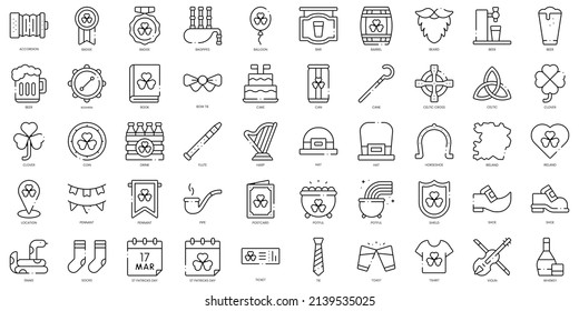 Linear Style st patricks day Icons Bundle