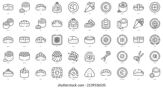 Linear Style sushi Icons Bundle