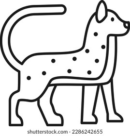 Linear style vector illustration of a cheetah. Wild animal. fast feline Cheetah.