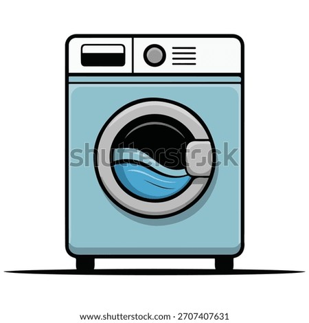 Linear style washing machine icon isolated vector illustration on white background