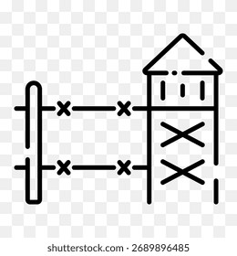 Linear style web icon, symbol of military conflicts.