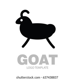 Linear stylized drawing goat or nanny - for icon or sign template