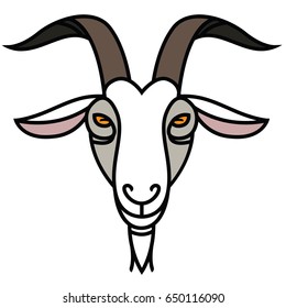 Linear Stylized Drawing Goats Head Stylish Stock Vector (Royalty Free ...