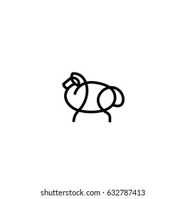 Linear stylized drawing of sheep - for icon or sign template