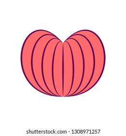 Linear stylized heart icon isolated on white background. Design element for Valentine day, decoration. For valentine and wedding cards, invitations, web and interior design. Vector illustration.