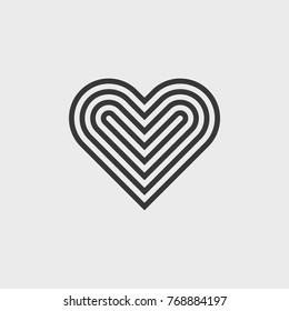 Linear stylized heart icon. Vector illustration.