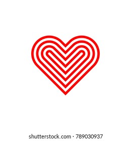 Linear stylized heart icon. Vector illustration.