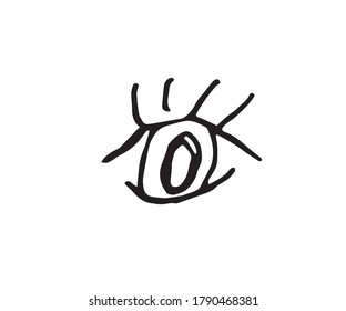 Linear stylized image of the eye. Vector illustration