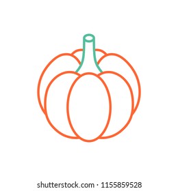 Linear stylized pumpkin icon. Vector illustration, isolated