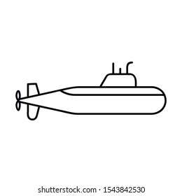 Linear submarine front view icon from Army and war outline collection. Thin line submarine front view vector isolated on white background. trendy illustration