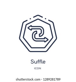 Linear suffle icon from Arrows outline collection. Thin line suffle vector isolated on white background. suffle trendy illustration