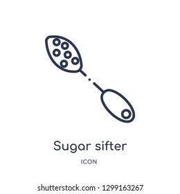 Linear sugar sifter icon from Kitchen outline collection. Thin line sugar sifter icon isolated on white background. sugar sifter trendy illustration
