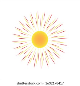 Linear sun rays painted in vintage style