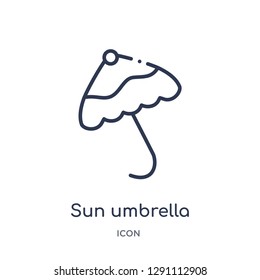 Linear sun umbrella icon from Brazilia outline collection. Thin line sun umbrella vector isolated on white background. sun umbrella trendy illustration
