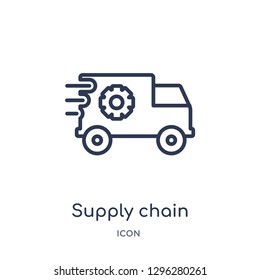 Linear Supply Chain Icon From Delivery And Logistic Outline Collection. Thin Line Supply Chain Icon Vector Isolated On White Background. Supply Chain Trendy Illustration