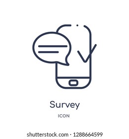 Linear survey icon from Artifical intelligence outline collection. Thin line survey vector isolated on white background. survey trendy illustration