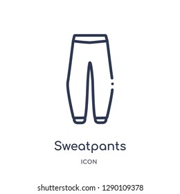 Linear sweatpants icon from Clothes outline collection. Thin line sweatpants vector isolated on white background. sweatpants trendy illustration