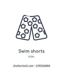 Linear swim shorts icon from Clothes outline collection. Thin line swim shorts vector isolated on white background. swim shorts trendy illustration