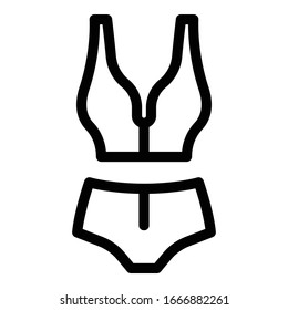 Linear swimsuit icon. Outline linear swimsuit vector icon for web design isolated on white background