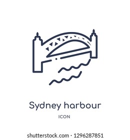 Linear sydney harbour bridge icon from Culture outline collection. Thin line sydney harbour bridge icon vector isolated on white background. sydney harbour bridge trendy illustration