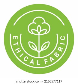 El símbolo lineal es el tejido ético. Logotipo vectorial, insignia para la producción ecológica. El símbolo de la ropa natural y de alta calidad es el algodón. Moda consciente. Ética y eco-susta