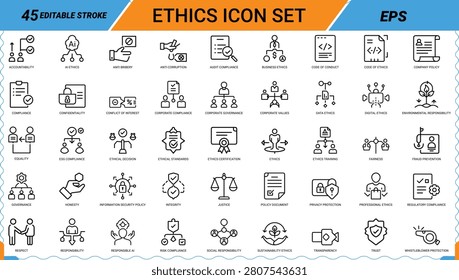 Linear symbols representing moral principles integrity transparency and business governance law.