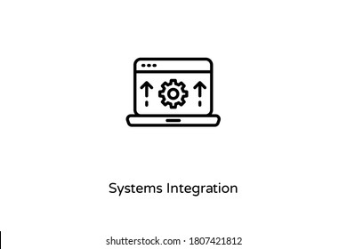 Linear Systems Integration Icon In Vector. Logotype