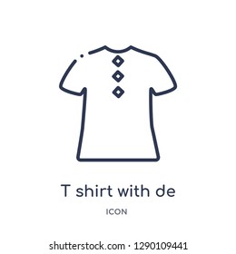 Linear t shirt with de icon from Clothes outline collection. Thin line t shirt with de vector isolated on white background. t shirt with de trendy illustration