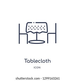 Linear tablecloth icon from Kitchen outline collection. Thin line tablecloth icon isolated on white background. tablecloth trendy illustration