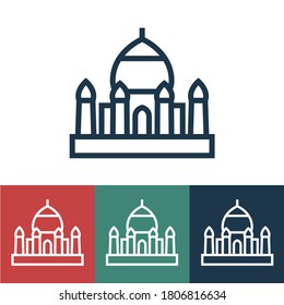 Linear Taj Mahal vector icon