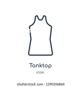 Linear tanktop icon from Clothes outline collection. Thin line tanktop vector isolated on white background. tanktop trendy illustration