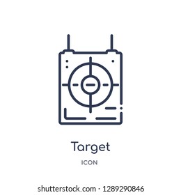Linear target icon from Army and war outline collection. Thin line target vector isolated on white background. target trendy illustration