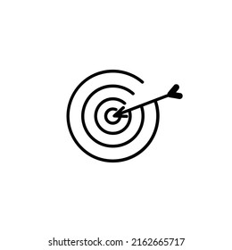 Icono de destino lineal aislado en fondo blanco