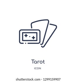 Linear tarot icon from Magic outline collection. Thin line tarot icon isolated on white background. tarot trendy illustration