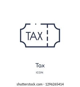 Linear tax icon from Ecommerce and payment outline collection. Thin line tax icon vector isolated on white background. tax trendy illustration