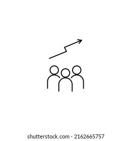 Symbol für lineare Teamarbeitsziele