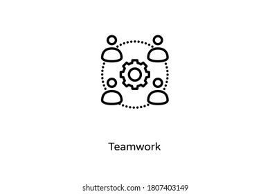 Linear Teamwork icon in vector. Logotype