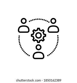 Linear Teamwork icon in vector. Logotype