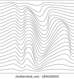 Linear texture. Abstract relief background with opticof distortion. Vector illustration.al illusion