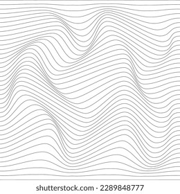  Linear texture. Abstract relief background with optical illusion of distortion. Vector illustration.