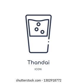 Linear thandai icon from India and holi outline collection. Thin line thandai icon isolated on white background. thandai trendy illustration