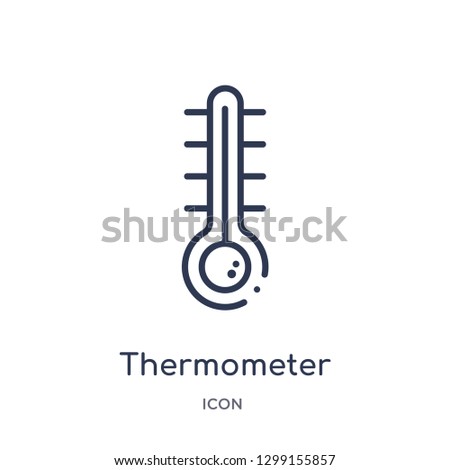 Linear thermometer fahrenheit and celsius icon from Measurement outline collection. Thin line thermometer fahrenheit and celsius icon