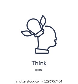Linear think icon from Ecology and environment outline collection. Thin line think icon isolated on white background. think trendy illustration