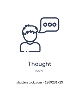 Linear thought icon from Artifical intelligence outline collection. Thin line thought vector isolated on white background. thought trendy illustration