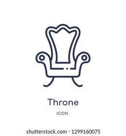 Linear throne icon from Luxury outline collection. Thin line throne icon isolated on white background. throne trendy illustration