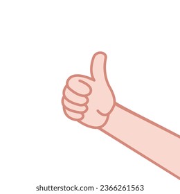 linear thumbs up hand gesture. simple cartoon trendy modern approve logo element or graphic art design isolated on white. concept of excellent assess, accept, done, client evaluation or validate