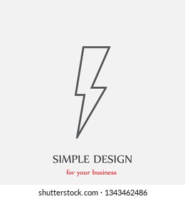 Linear thunder and lightning icon in trendy design style. Vector graphic illustration. Sign of charging and energy.